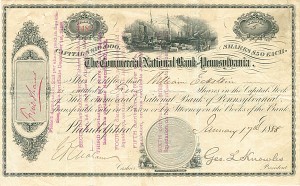 Commercial National Bank of Pennsylvania - Stock Certificate